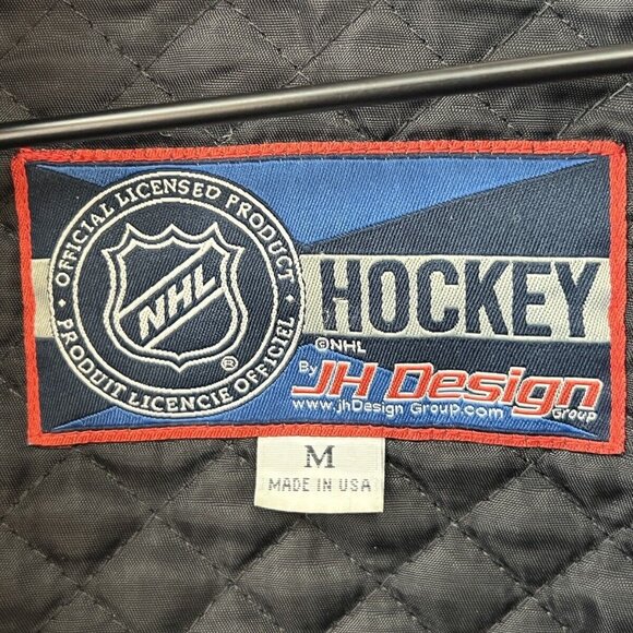 San Jose Sharks Two Tone Wool Leather Jacket Black/White Medium JH Design NHL - Picture 3 of 11